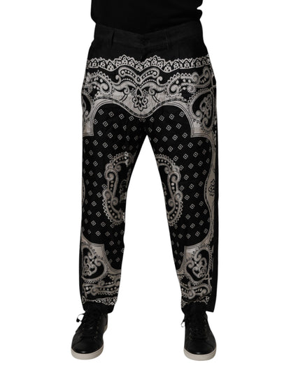 Dolce &amp; Gabbana Svarta Bandana Bomull Skinny Denim Jeans