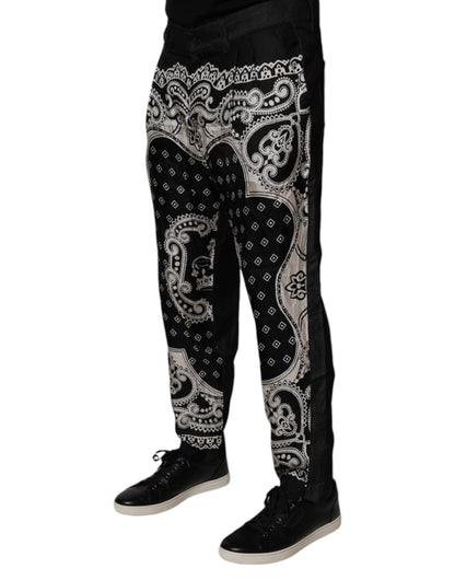 Dolce &amp; Gabbana Svarta Bandana Bomull Skinny Denim Jeans