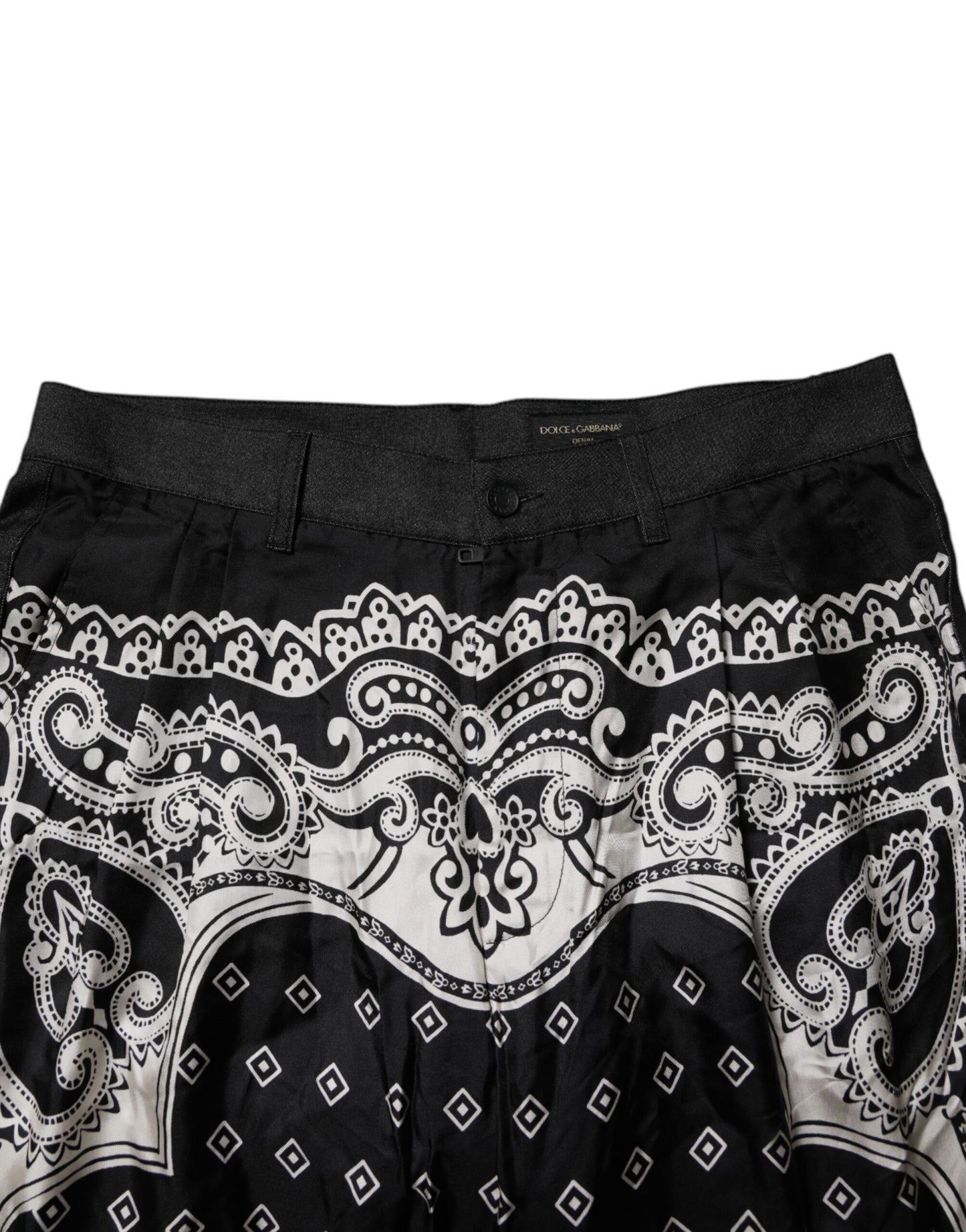 Dolce &amp; Gabbana Svarta Bandana Bomull Skinny Denim Jeans