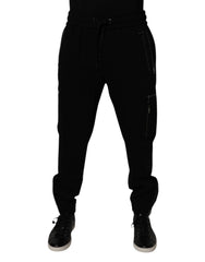 Dolce & Gabbana Black Wool Stretch Jogger Pants