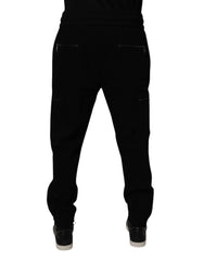 Dolce & Gabbana Black Wool Stretch Jogger Pants