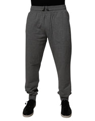 Dolce & Gabbana Gray Logo Cotton Jogger Men Sweatpants Pants