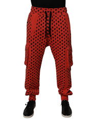 Dolce & Gabbana Red Hearts Cargo Jogger Men Sweatpants Pants