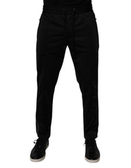 Dolce & Gabbana Black Polyester Men Jogger Sweatpants Pants
