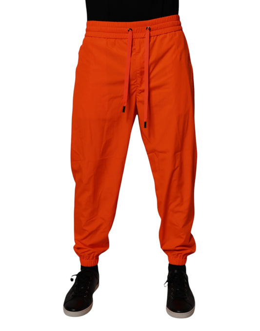 Dolce &amp; Gabbana Orange Polyester Herr Jogger Träningsbyxor Byxor