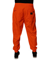 Dolce & Gabbana Orange Polyester Men Jogger Sweatpants Pants