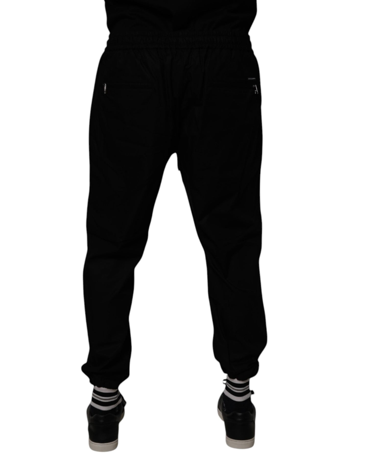 Dolce &amp; Gabbana Svarta Bomull Herr Jogger Träningsbyxor Byxor