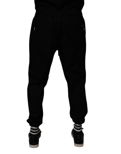 Dolce &amp; Gabbana Svarta Bomull Herr Jogger Träningsbyxor Byxor