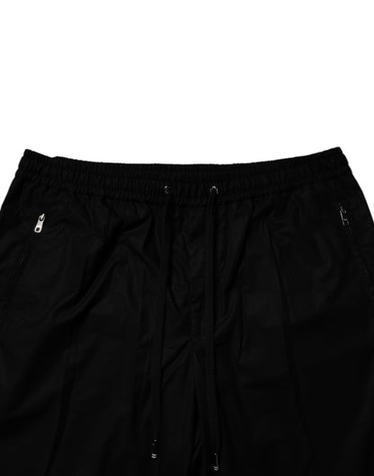 Dolce &amp; Gabbana Svarta Bomull Herr Jogger Träningsbyxor Byxor