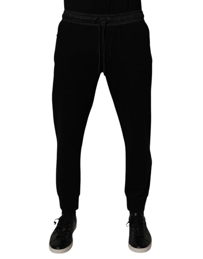 Dolce &amp; Gabbana Svarta Joggingbyxor i Bomullsblandning för Herrar