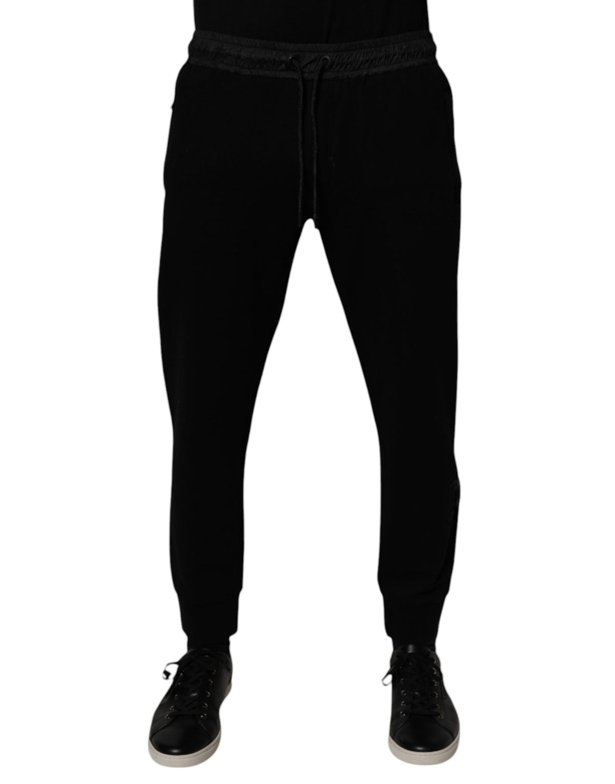 Dolce & Gabbana Black Cotton Blend Men Jogger Sweatpants Pants
