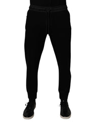 Dolce & Gabbana Black Cotton Blend Men Jogger Sweatpants Pants
