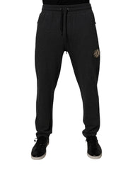Dolce & Gabbana Dark Gray Logo Cotton Jogger Sweatpants Pants