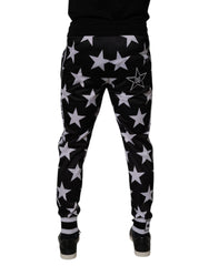 Dolce & Gabbana Black White Stars Jogger Men Sweatpants Pants