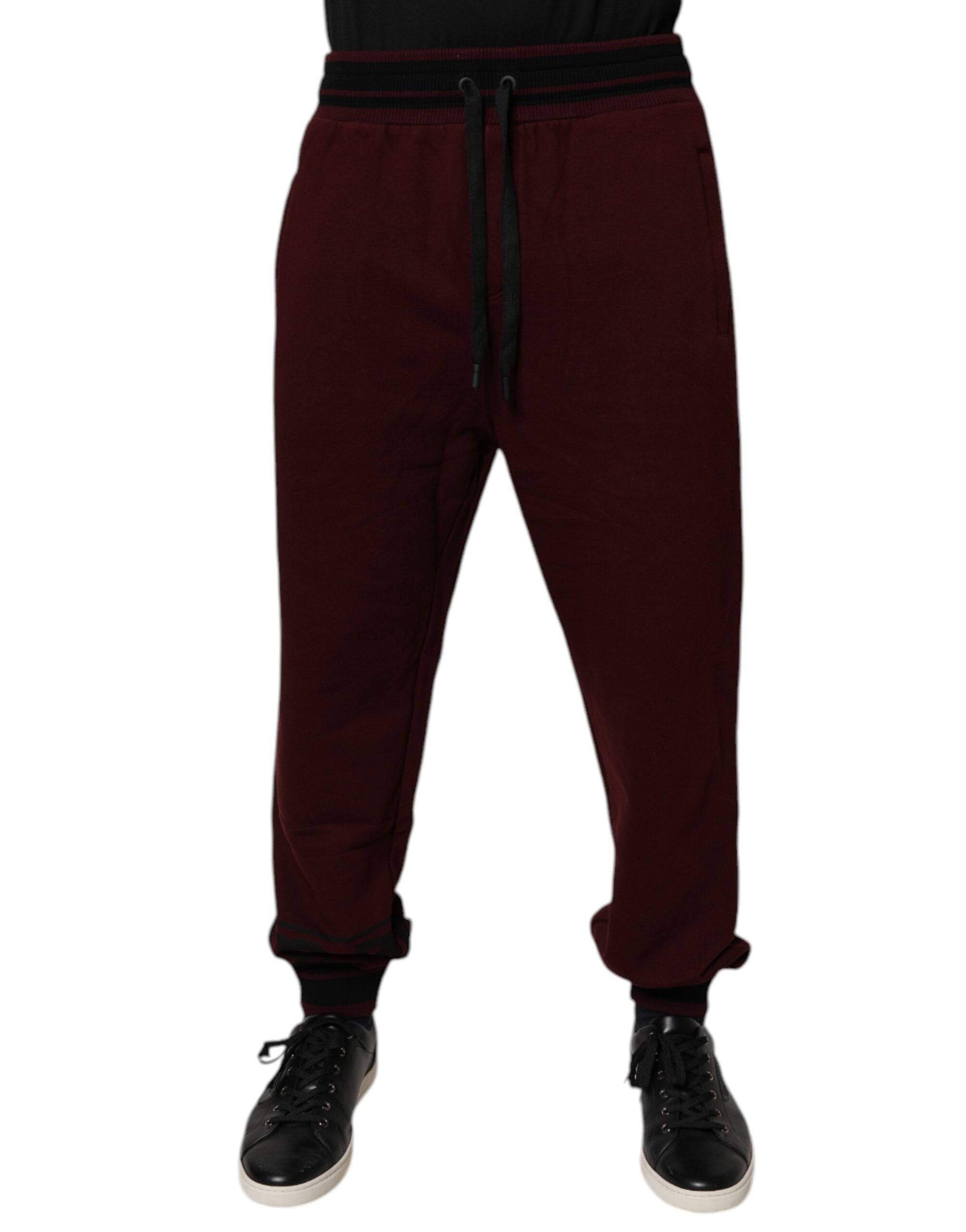 Dolce & Gabbana Bordeaux Cotton Jogger Men Sweatpants Pants