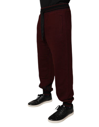 Dolce &amp; Gabbana Bordeaux bomullsjogger herr mjukisbyxor