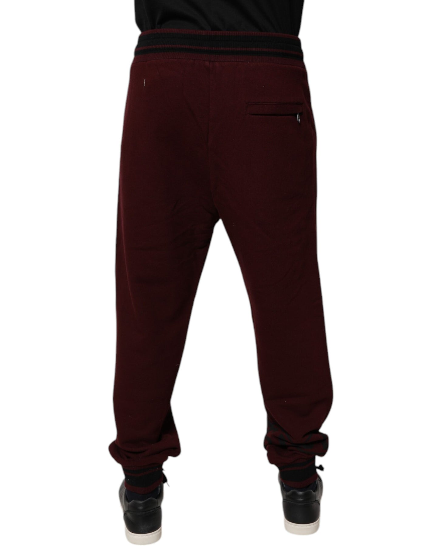 Dolce &amp; Gabbana Bordeaux bomullsjogger herr mjukisbyxor