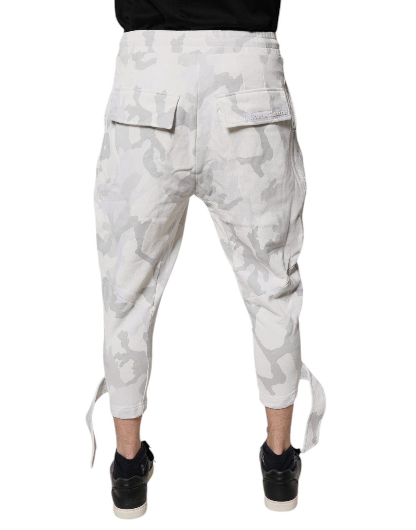 Dolce &amp; Gabbana hvite kamuflasje cargo jogger joggebukser