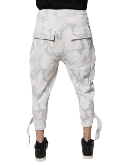 Dolce &amp; Gabbana hvite kamuflasje cargo jogger joggebukser