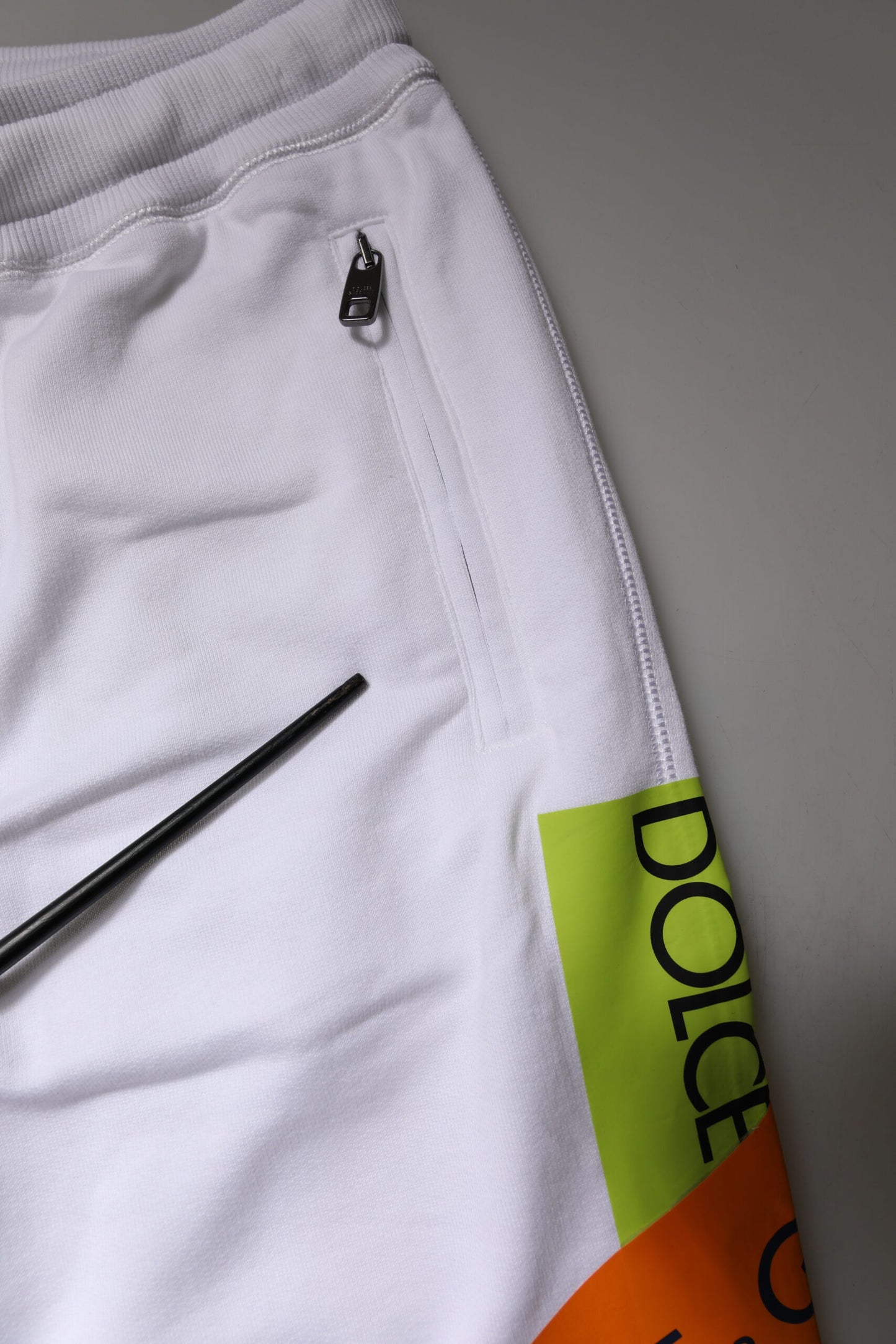 Dolce &amp; Gabbana hvite joggebukser med logobånd i bomull