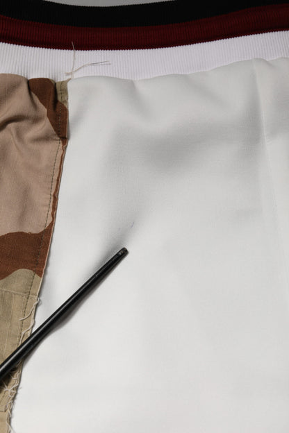 Dolce &amp; Gabbana Hvite Kamuflasje Patchwork Joggebukser Bukser