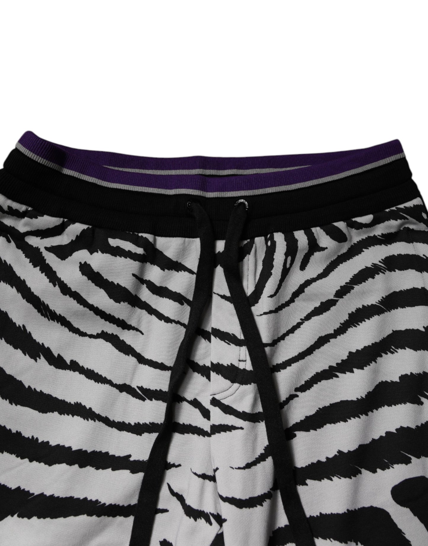 Dolce &amp; Gabbana Svarta Vita Zebra Herr Jogger Träningsbyxor Byxor