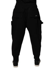 Dolce & Gabbana Black Cotton Men Cargo Jogger Sweatpants Pants