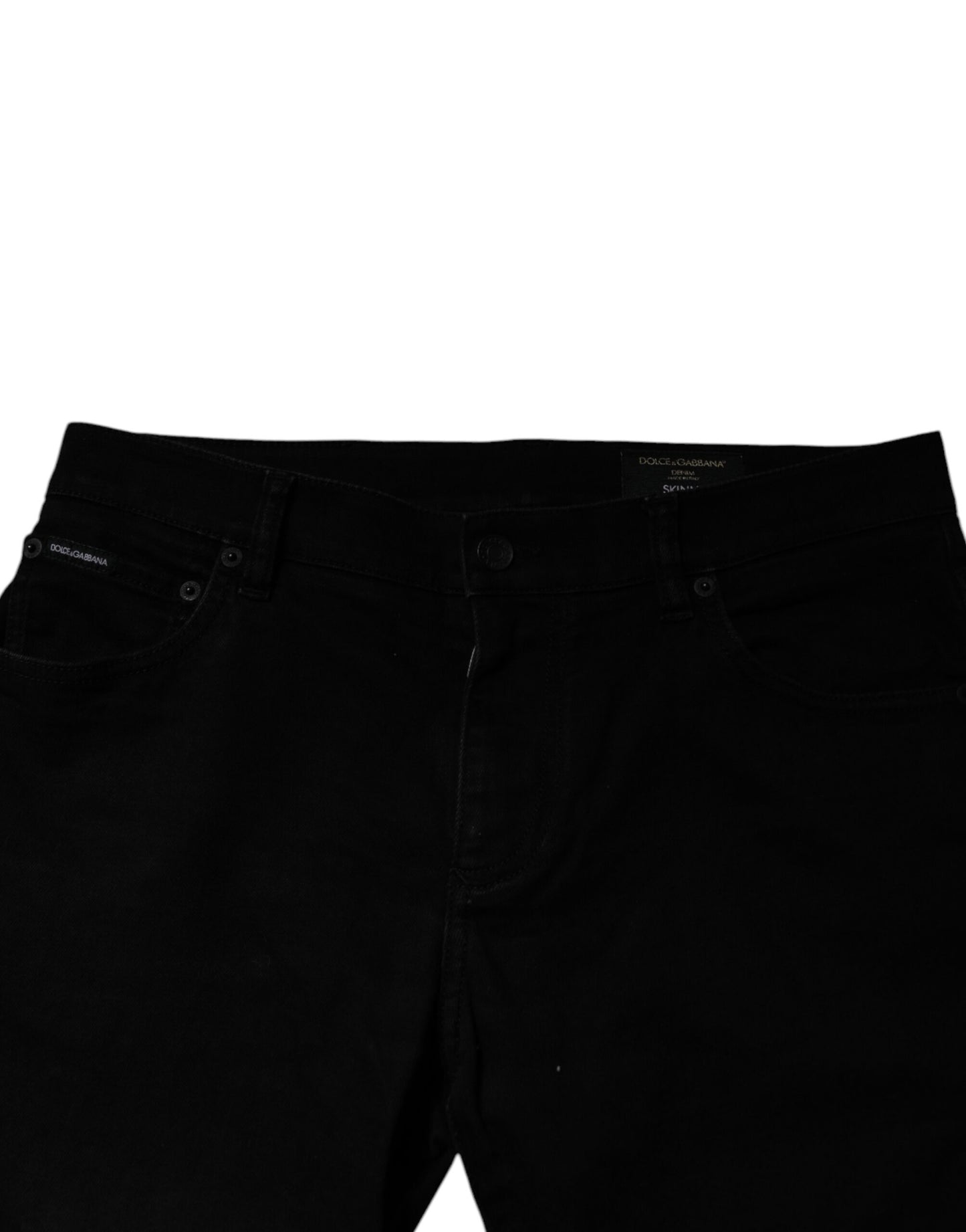 Dolce &amp; Gabbana Svarta Bomullsstretchiga Skinny Jeans Herr