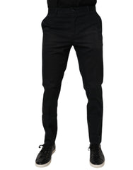 Dolce & Gabbana Black Cotton Stretch Skinny Dress Formal Pants