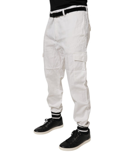 Dolce &amp; Gabbana Vita Bomull Jogger Cargo Skinny Byxor