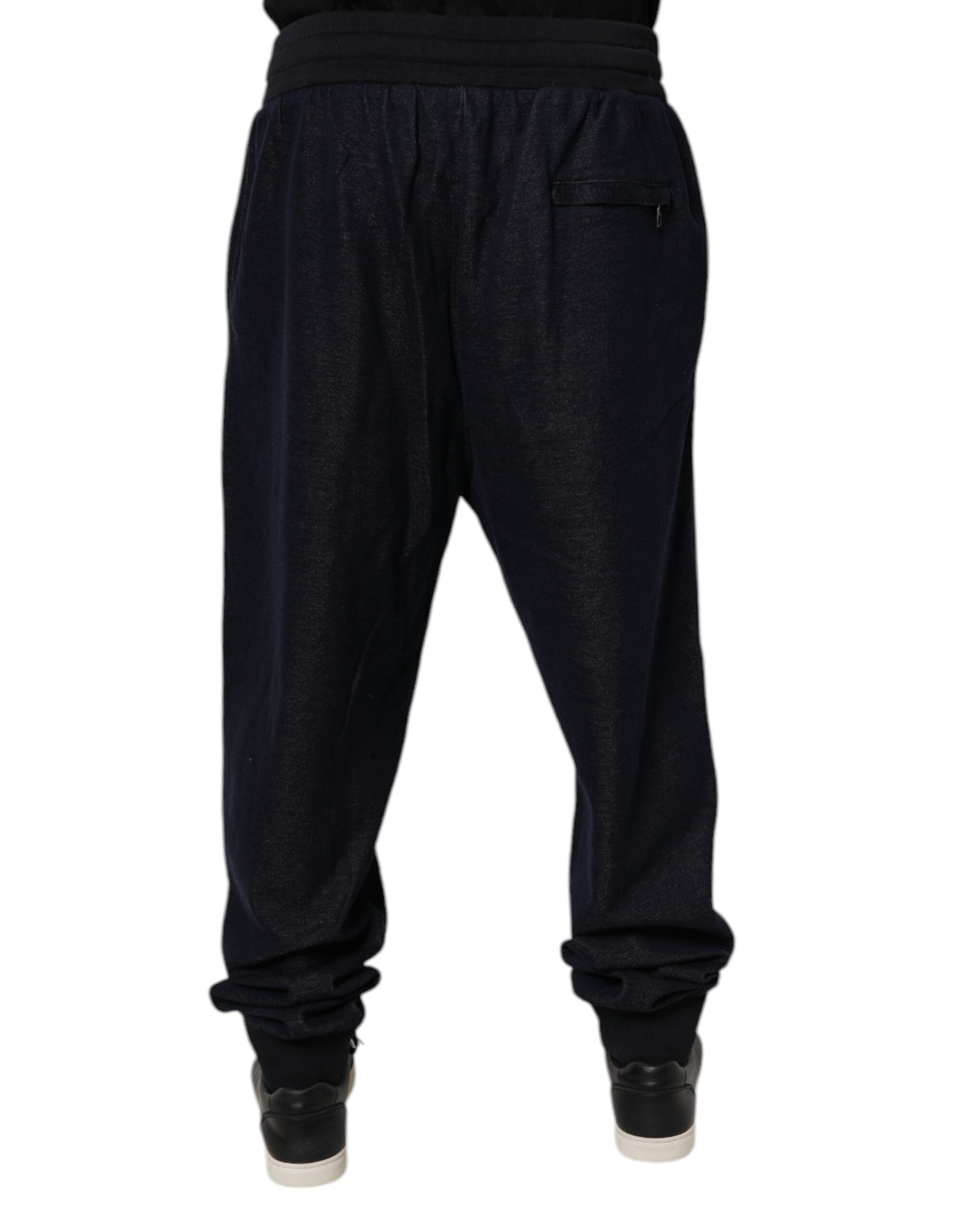 Dolce & Gabbana Black Jacquard Cotton Jogger Sweatpants Pants