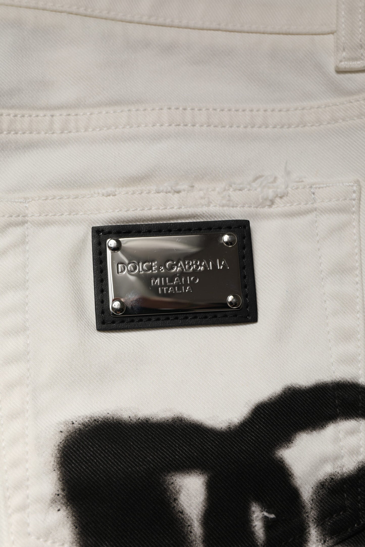 Dolce &amp; Gabbana Vita Trasiga Graffiti Skinny Denim Jeans