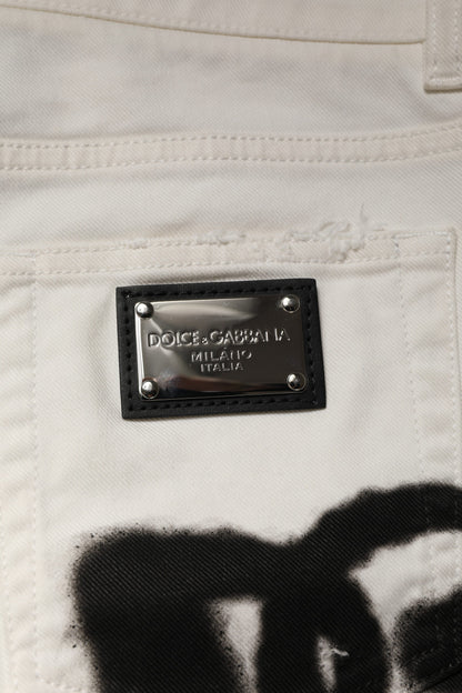 Dolce &amp; Gabbana Vita Trasiga Graffiti Skinny Denim Jeans