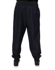 Dolce & Gabbana Black Jacquard Jogger Men Sweatpants Pants