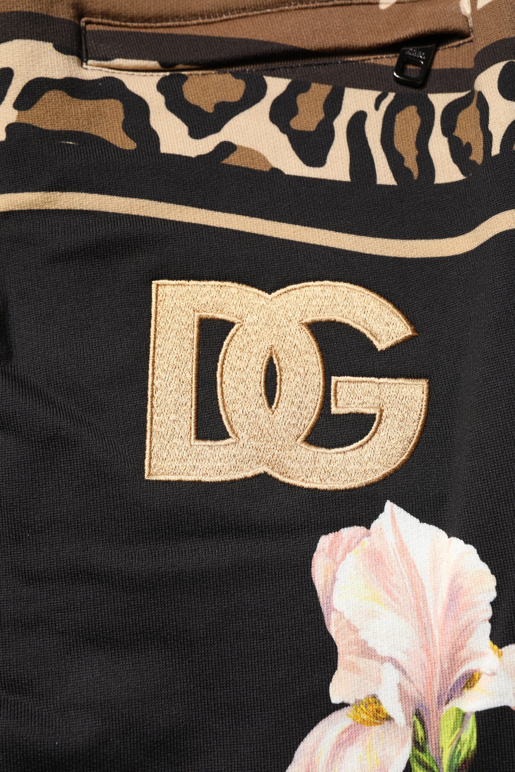 Dolce & Gabbana Black Floral Cotton Jogger Sweatpants Pants