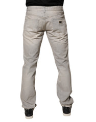 Dolce & Gabbana Light Gray Cotton Skinny Denim Jeans