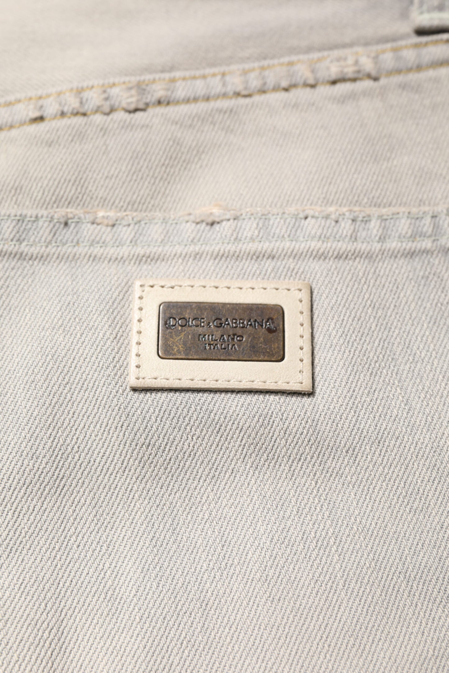 Dolce &amp; Gabbana Ljusgrå Bomulls Skinny Denim Jeans