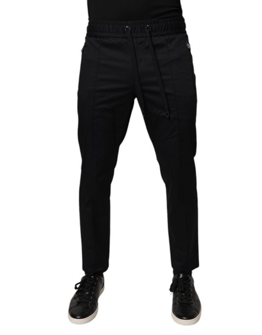 Dolce &amp; Gabbana Mörkblå Bomull Herr Jogger Träningsbyxor