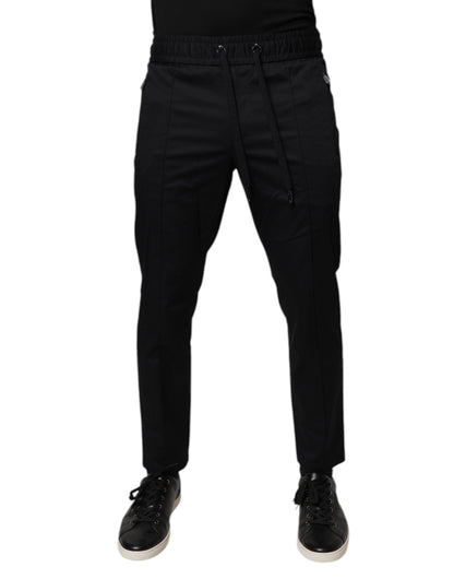 Dolce &amp; Gabbana Mörkblå Bomull Herr Jogger Träningsbyxor
