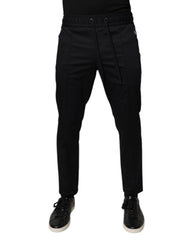 Dolce & Gabbana Dark Blue Cotton Men Jogger Sweatpants Pants