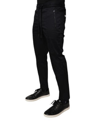 Dolce & Gabbana Dark Blue Cotton Men Jogger Sweatpants Pants