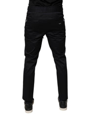 Dolce & Gabbana Dark Blue Cotton Men Jogger Sweatpants Pants