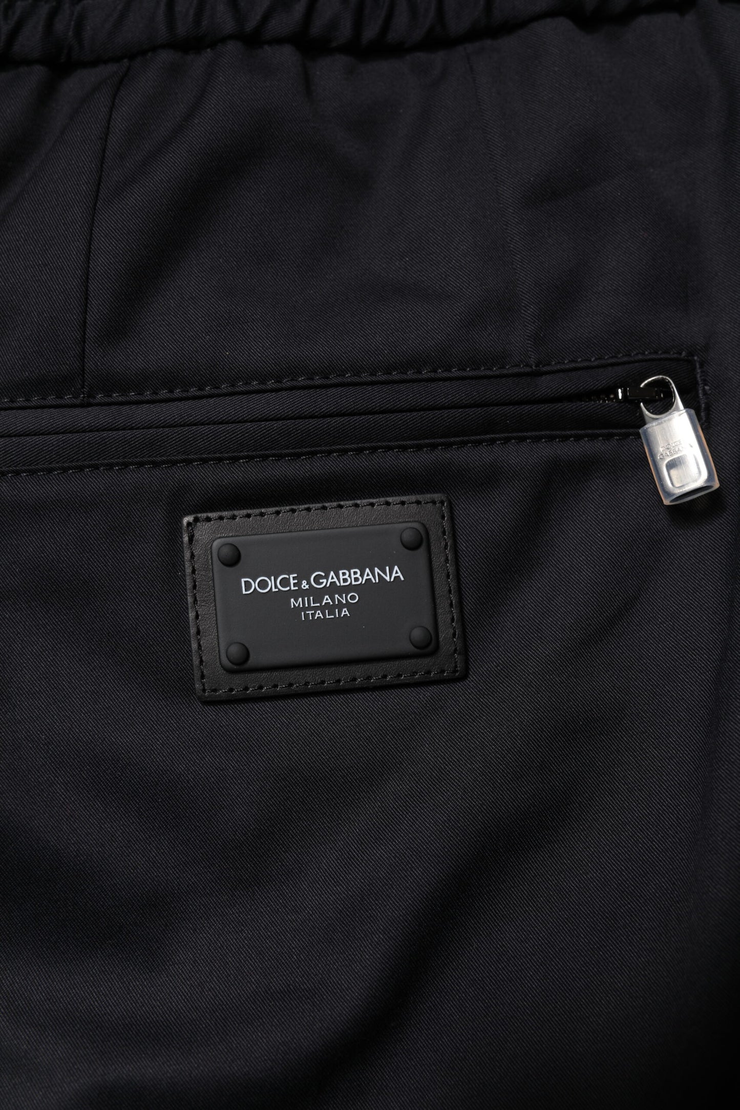 Dolce &amp; Gabbana Mörkblå Bomull Herr Jogger Träningsbyxor