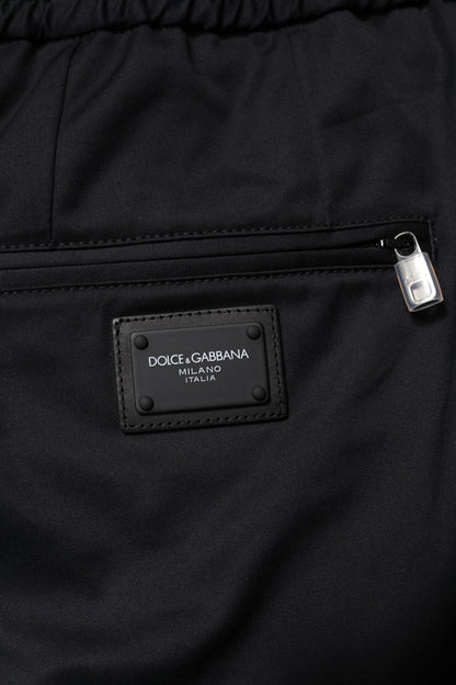 Dolce &amp; Gabbana Mörkblå Bomull Herr Jogger Träningsbyxor