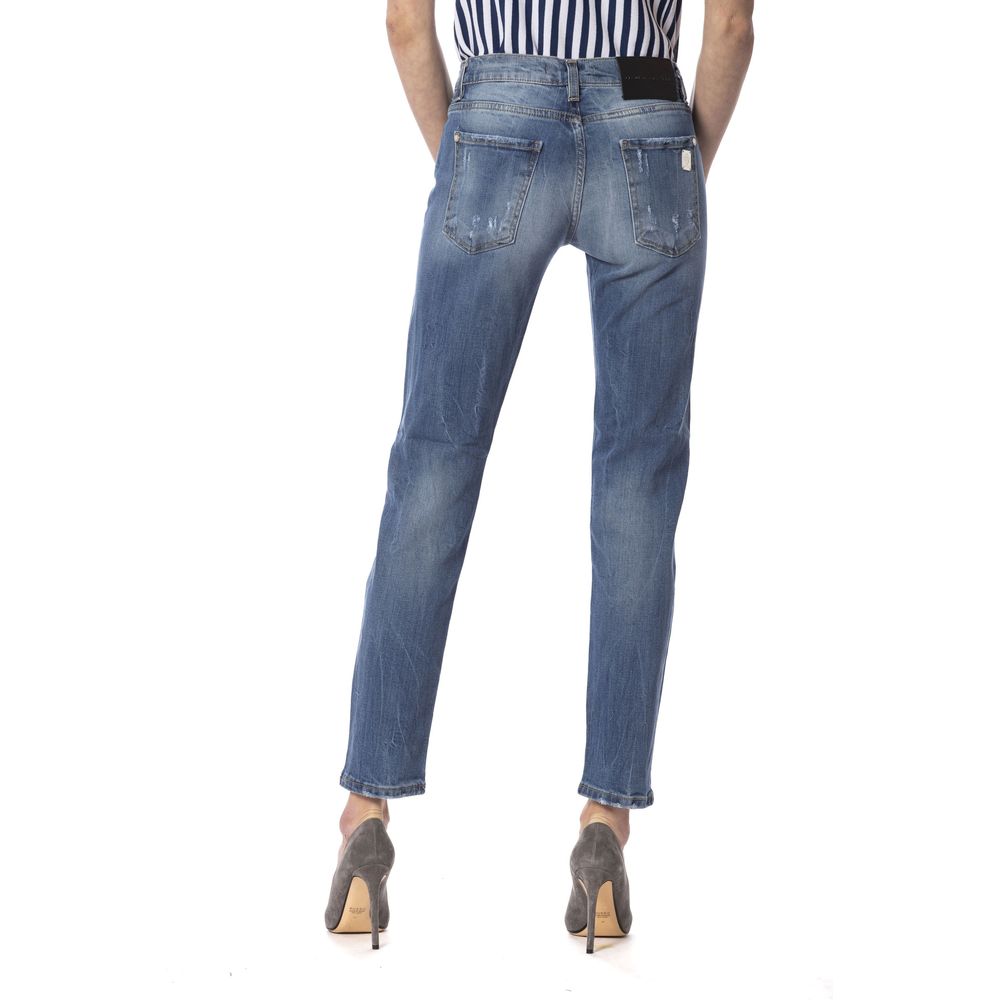 Blå andra fibrer damjeans