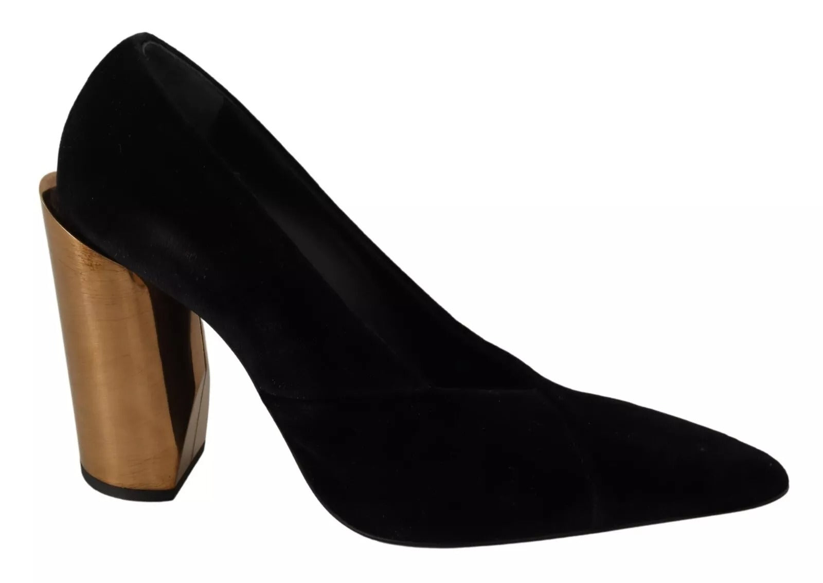 Svarta Lädermocka Blockklackade Pumps Skor