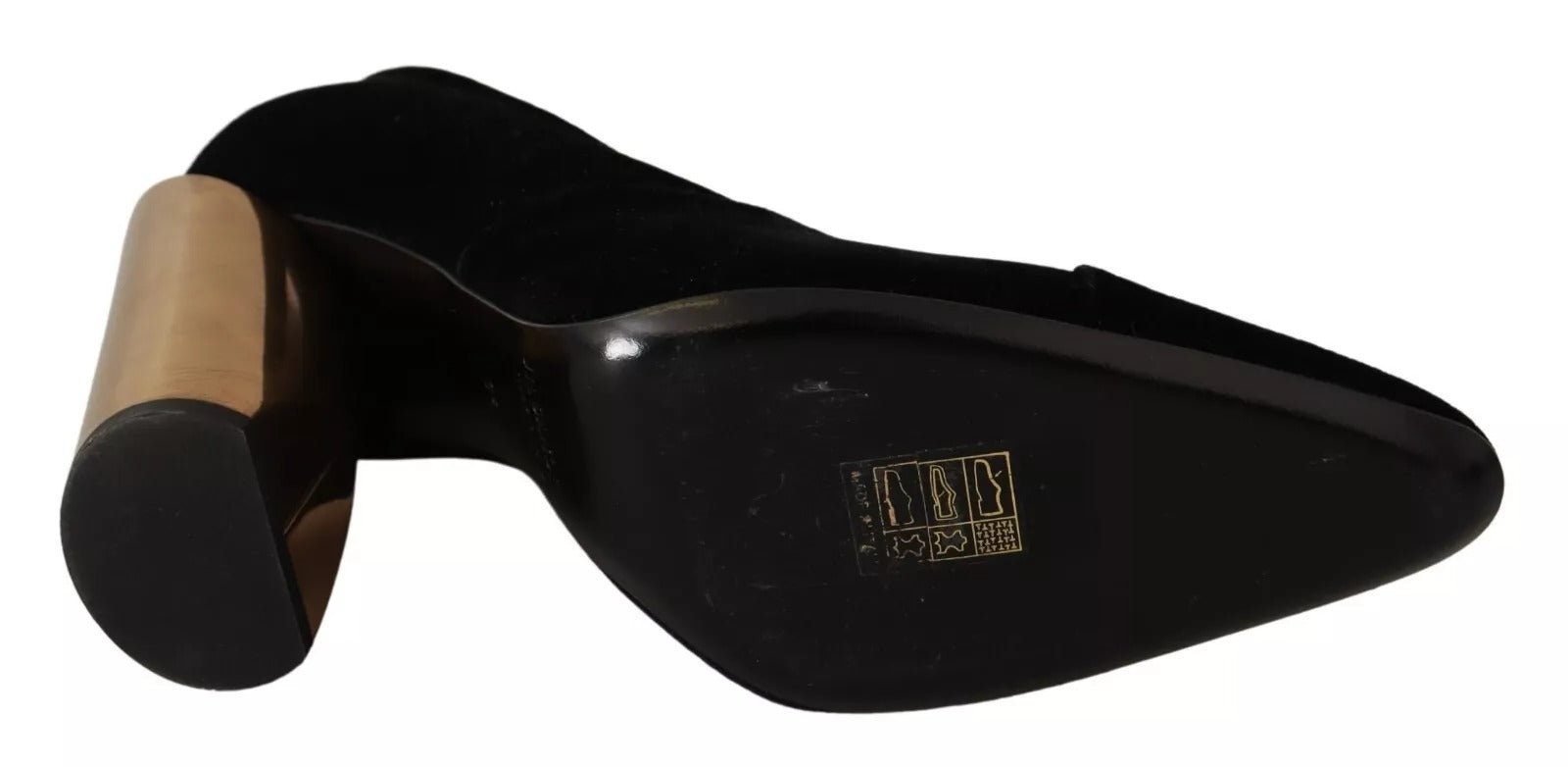 Svarta Lädermocka Blockklackade Pumps Skor