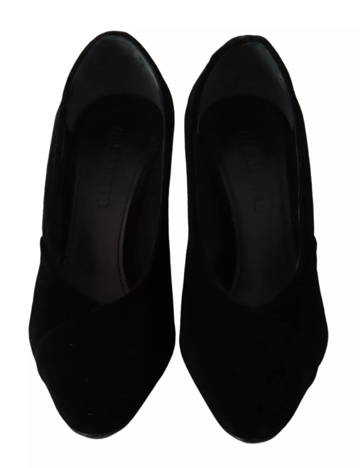 Svarta Lädermocka Blockklackade Pumps Skor