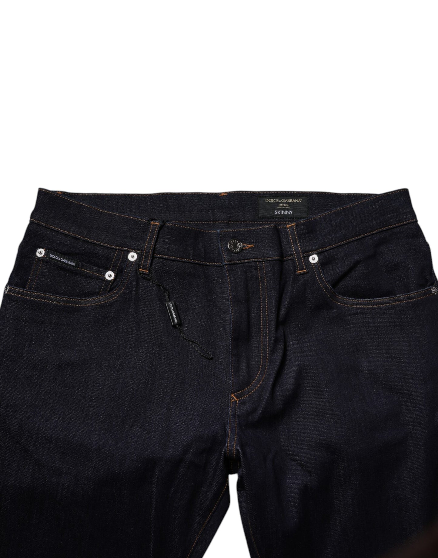 Dolce &amp; Gabbana Svarta Bomullsstretchiga Herr Skinny Denim Jeans