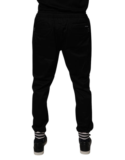 Dolce &amp; Gabbana Svarta Joggerbyxor i Bomull med Stretch